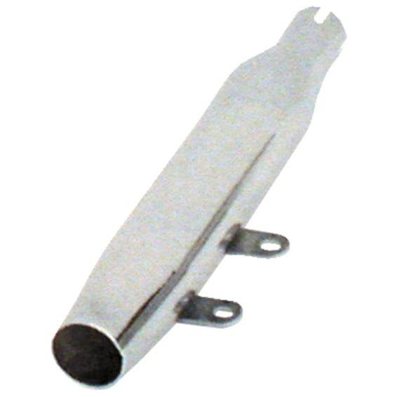 replacement slip-on muffler. Slash cut. Chrome