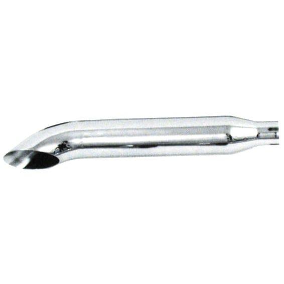 Turn out muffler 31" long. Chrome