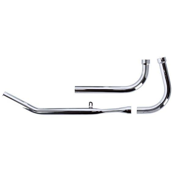 Upswept head pipes. S-pipe - around oil tank