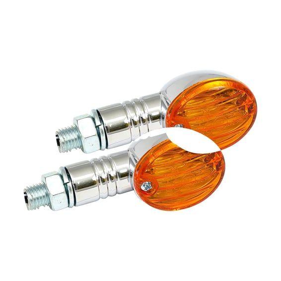 Micro-flash, halogen turn signal. Chrome. Amber lens