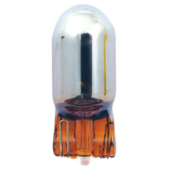 Light bulb #194. 12v 5w. Amber glass/chrome