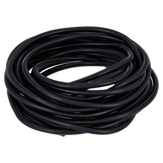 PVC split wiring loom. 50ft, 3/8" I.D. (9.53mm). Black