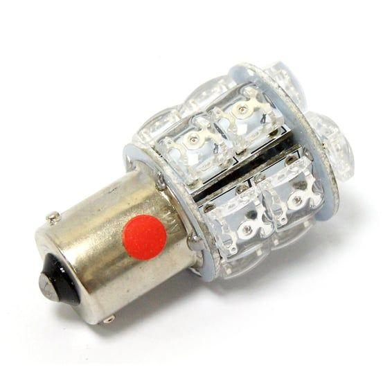 Superflux LED miniature bulb. Red light, std base