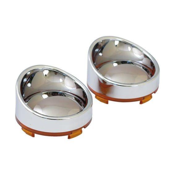 Turn signal lens set with visor. Mirror amber lens