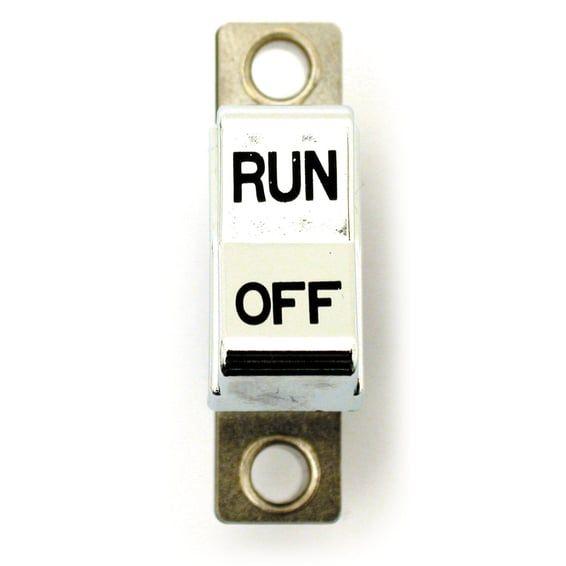 Handlebar rocker switch, run/off. Chrome