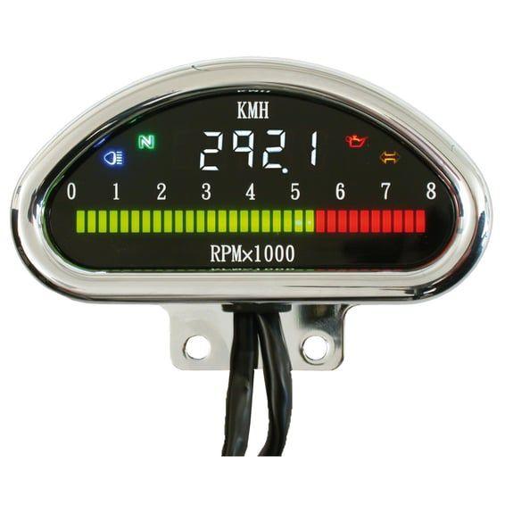 Electronic cnc aluminum speedometer (kmh) chrome