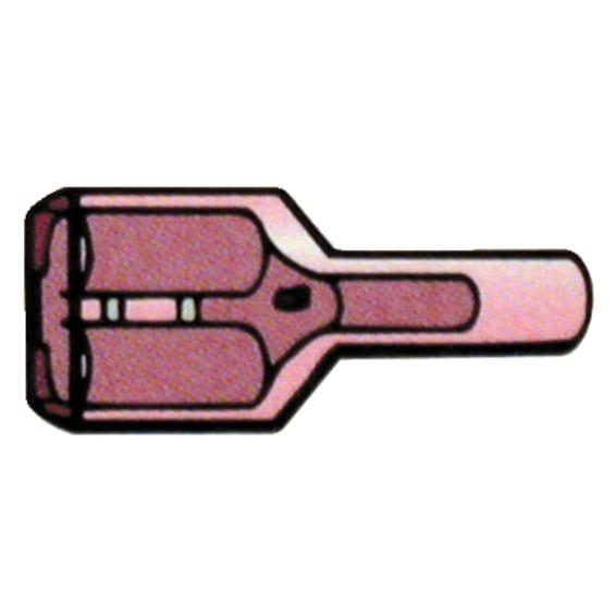 Connectors, slide-on terminal Nylon, crimp. Red 1/4" female