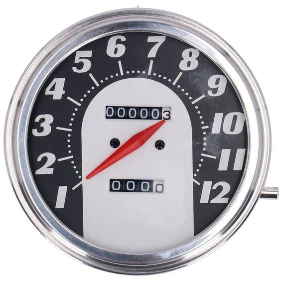 FL speedometer, '62-67 electra face', black/silver. 2:1 mph