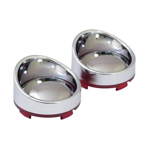 Turn signal lens set with visor. Mirror red lens