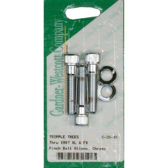 Triple tree pinch bolt set. Chrome Allen heads