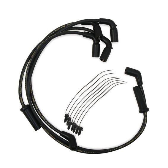 8mm Ferro Spiral core spark plug wire set. Black