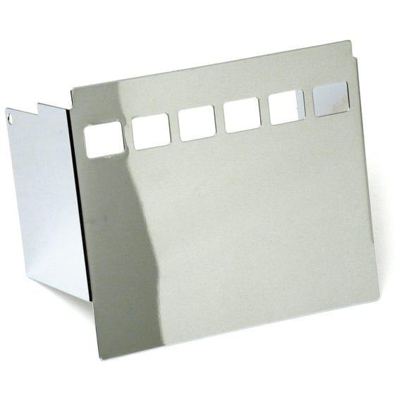 Battery side cover, smooth with 6-hole window. Chrome