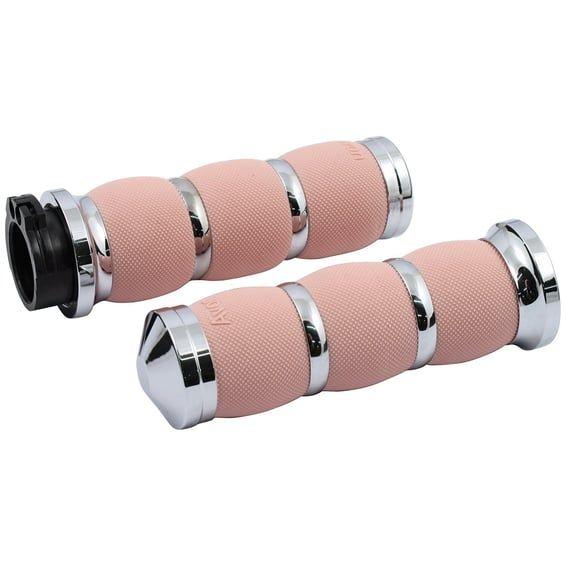 Avon, Air Cushioned grip set. Chrome/Pink rubber