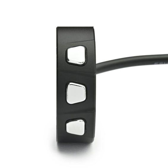 3-Button switch for handlebars. Black/Chrome