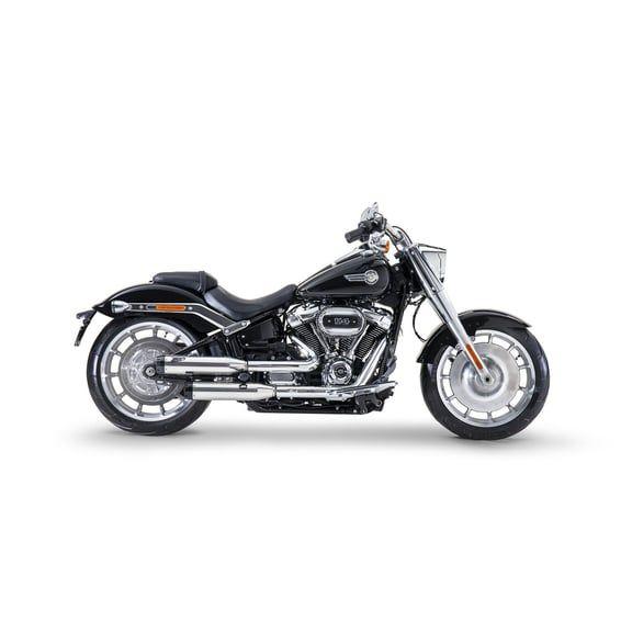 'Overlapped' 2-2 slip-on mufflers. Polished