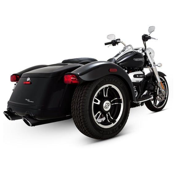 4" Twin Slash Round slip-on mufflers. Black