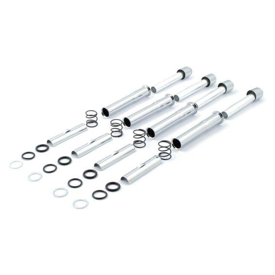 Complete Twin Cam pushrod cover kit. Chrome