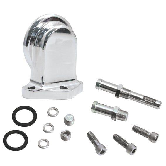 Twin Cam billet oil filter mount kit. Polished