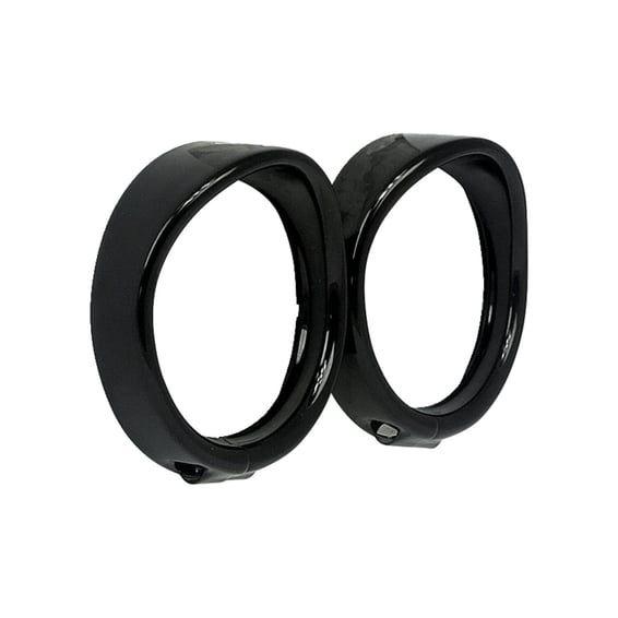 Recessed trim rings with visor. turn signals. Gloss black