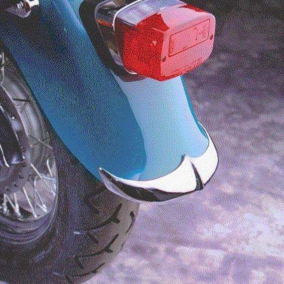 NC cast rear fender tip chrome