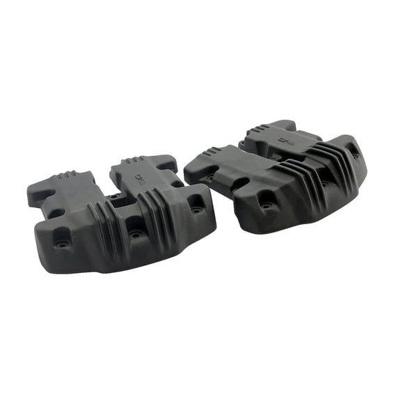 'Ribbed Style' rocker cover set. Black