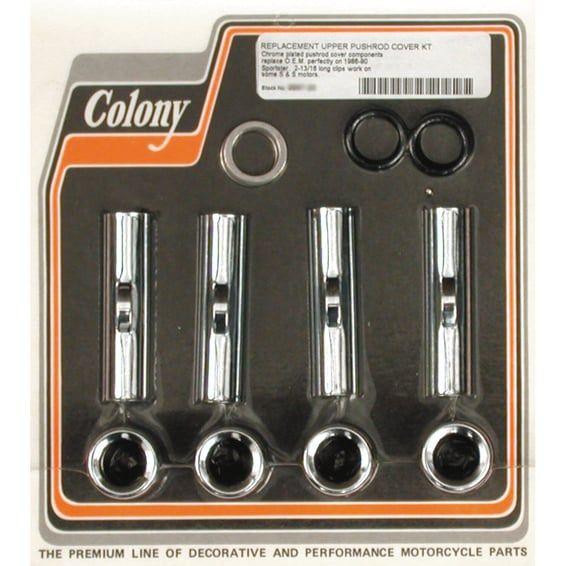 86-90 XL upper pushrod cover kit. Chrome