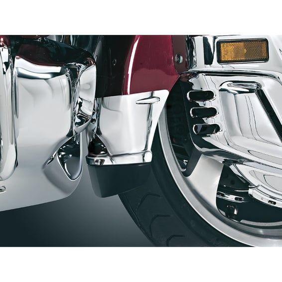 Front fender extension with mud flap, chrome