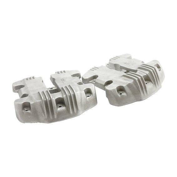 'Ribbed Style' rocker cover set. Semi-Polished