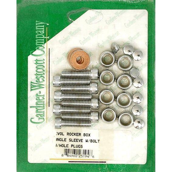 GW, rocker box top bolt kit. Allen, polished chrome