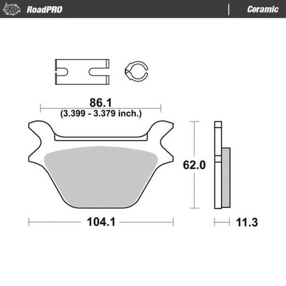RoadPro rear brake pads. Ceramic