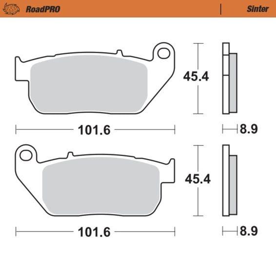 RoadPro front brake pads. Sintered