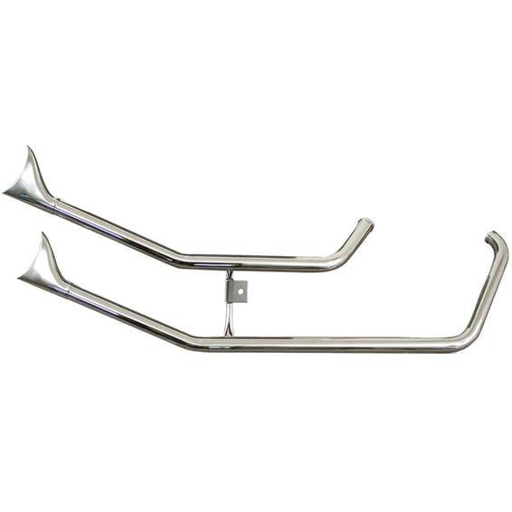 Upswept Fishtail exhaust. Chrome