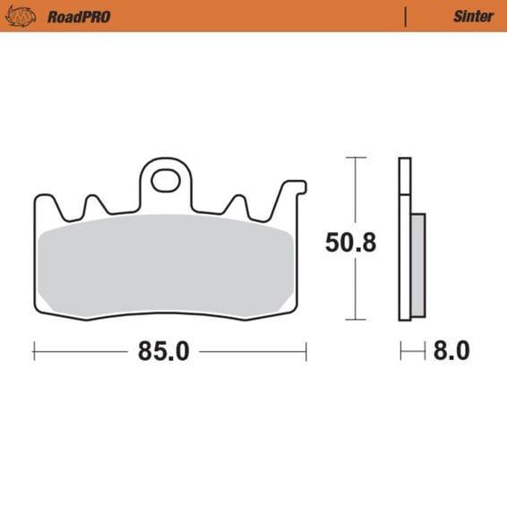 RoadPro front brake pads. Sintered