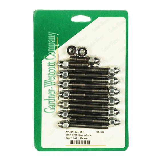 GW, Sportster rocker box bolt kit. Acorn, chrome