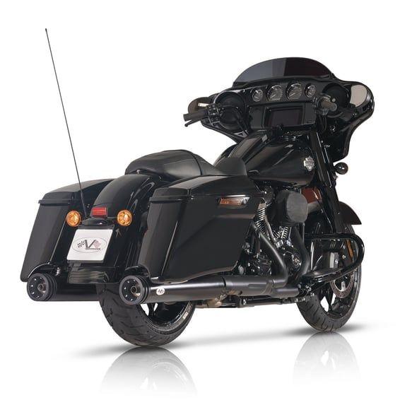114mm Double Ring slip-on mufflers. Black Cer