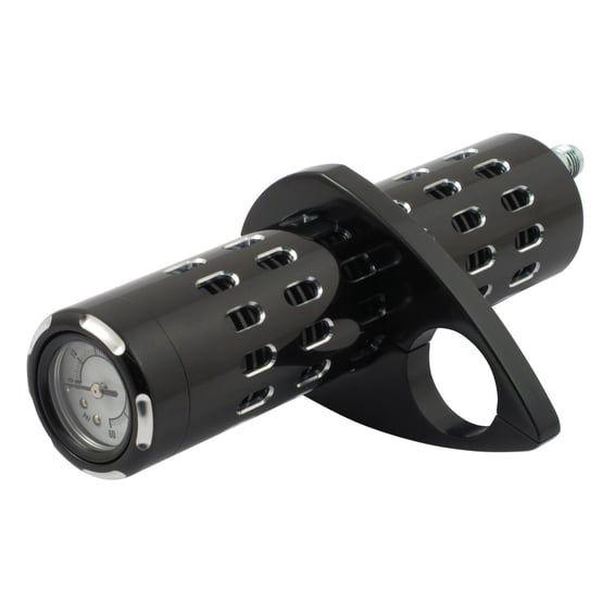 Billet oil cooler, with oil pressure gauge. Black