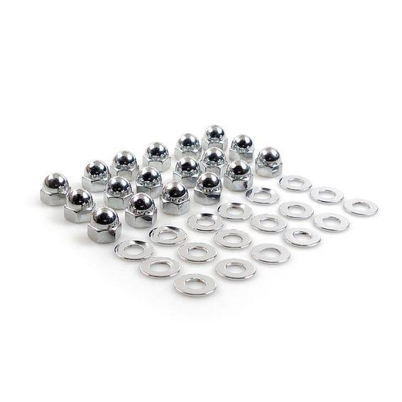GW, Shovel rocker box top nut kit. Chrome, low crown Acorn