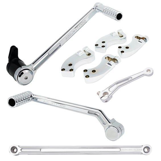 +3" extended foot control kit. Chrome
