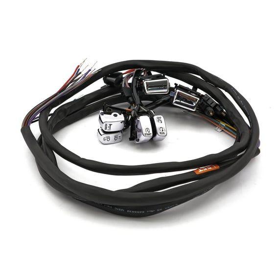 Handlebar switch & wiring kit. Radio. Chrome