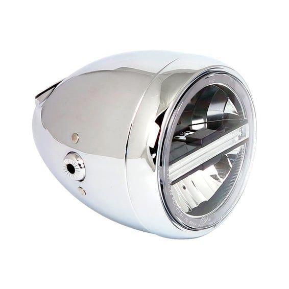 Neo Vintage LED headlamp. Chrome