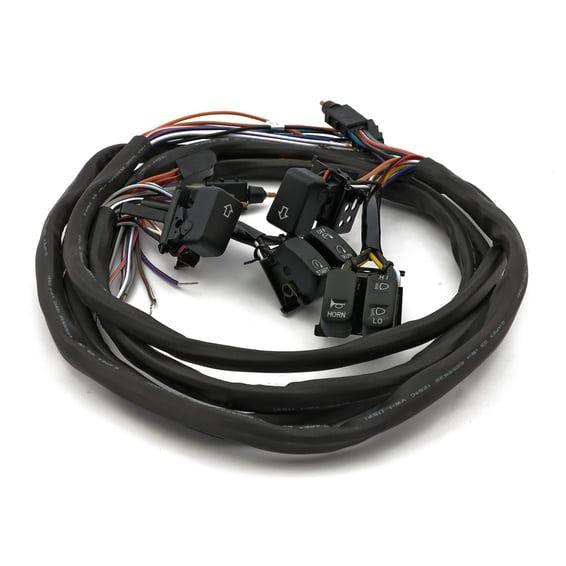 Handlebar switch & wiring kit. Radio/Cruise. Black