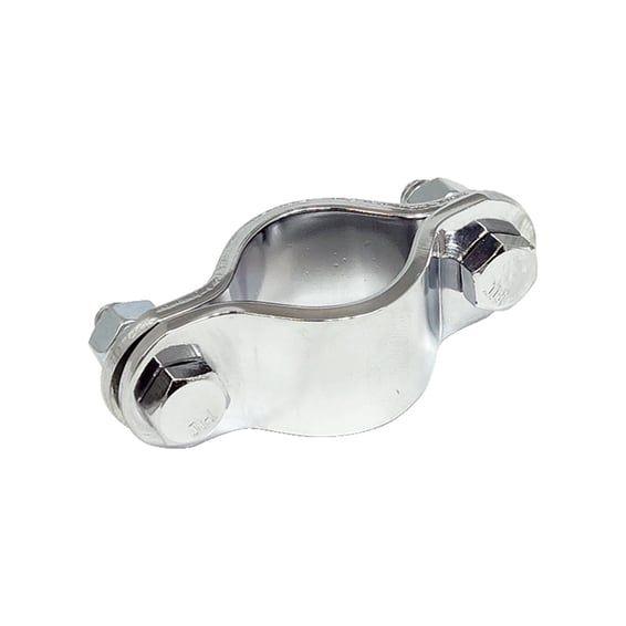 2-piece frame clamp. 1-1/8" diameter. Chrome