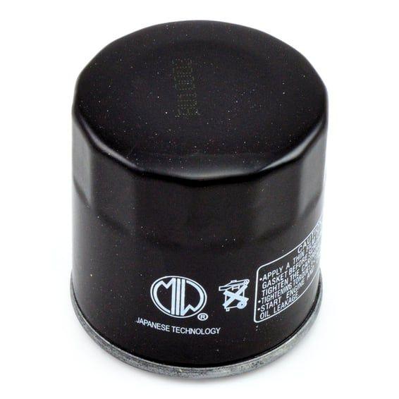 spin-on oil filter. Black