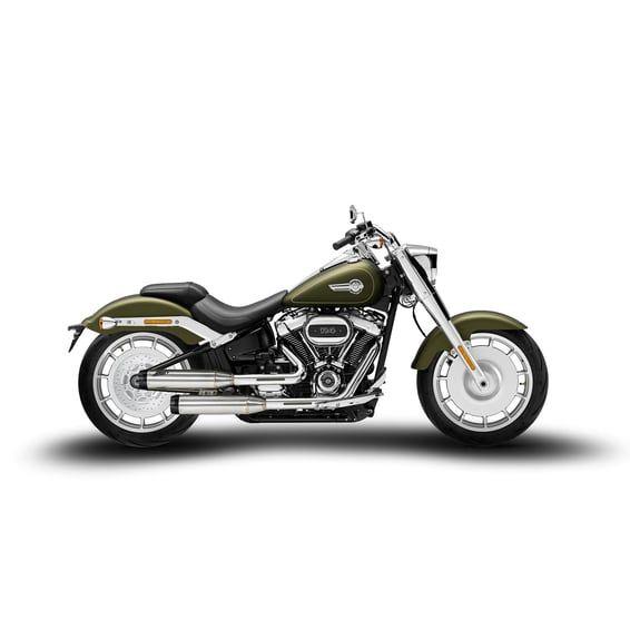 'Overlapped' 2-2 slip-on mufflers. Plain