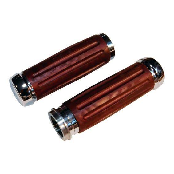 Riverside, Bakelite® retro handlebar grip set. Chrome
