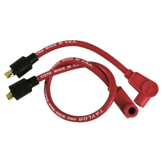 8mm metallic core spark plug wire set. Red