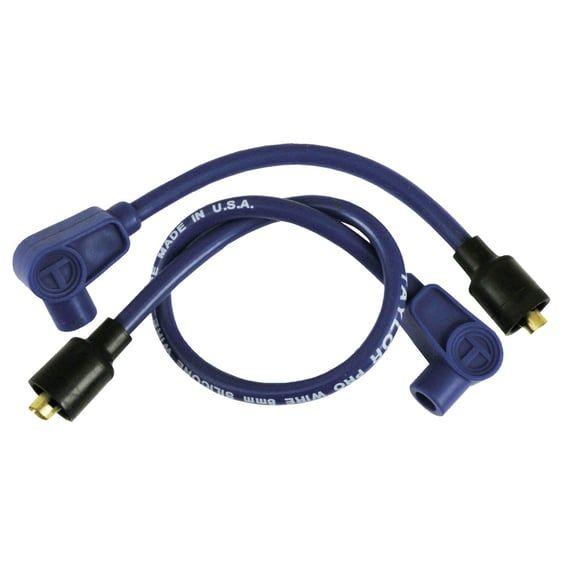 8mm metallic core spark plug wire set. Blue