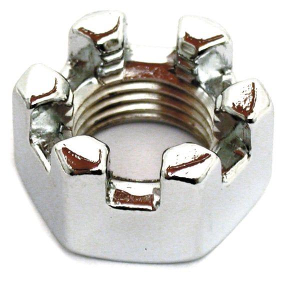 Chrome castle nut, 1/2 inch-20