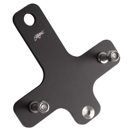 regulator relocation bracket. Black
