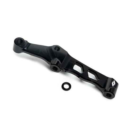 front 108mm radial caliper mount. Single disc. Black